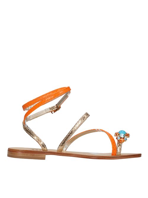 Sandali flat infradito in pelle EMANUELA CARUSO | R05/AT10TAMPCUOIARANCIO